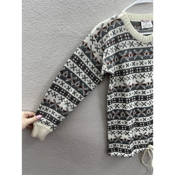 Alexanders Womens Sweater Size Medium Fair Isle Long Sleeve Tie Waist - Picture 2 of 9